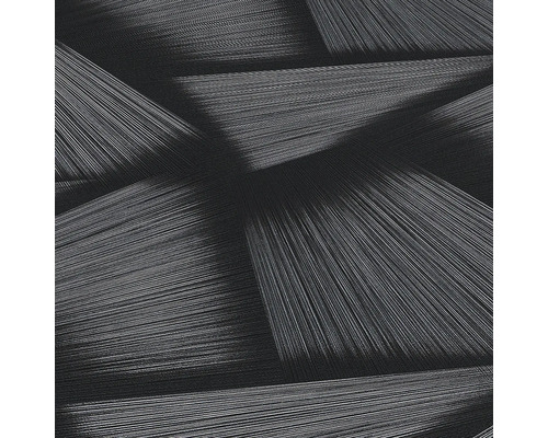 Nahaufnahme einer schwarzen Strukturtapete mit linearem Muster