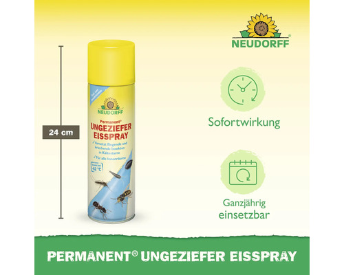 Neudorff Permanent Ungeziefer Eisspray mit Sofortwirkung zur ganzjährigen Anwendung, 24 cm Höhe