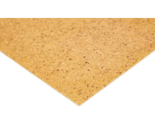 Detailansicht einer Bodenfliese mit gesprenkelter Oberfläche.