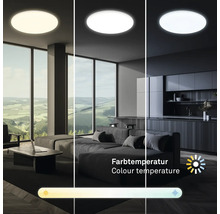 LED Deckenleuchte dimmbar IP54 36W 3800 lm CCT 2700- 6500 K HxØ 5,5x35 cm Rowny weiß Backlight + Fernbedienung