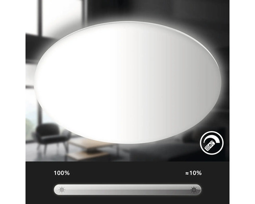 Deckenleuchte mit Dimmfunktion und Fernbedienung zur Helligkeitsanpassung.