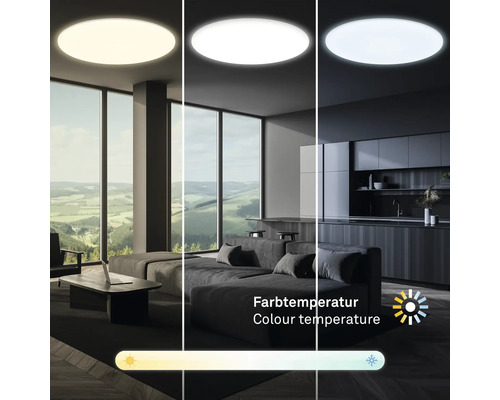 Deckenleuchte mit einstellbarer Farbtemperatur in Wohnraumdarstellung