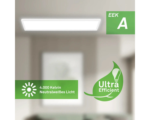 LED Deckenleuchte mit Energieeffizienzklasse A und neutralweißem Licht.