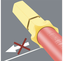 Symbol, dass ein Abgleiten des Schraubendrehers verhindert