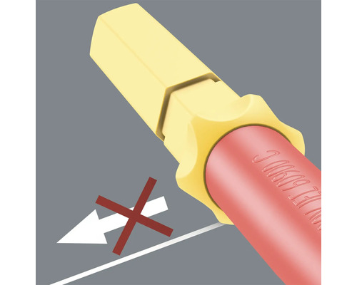 Symbol, dass ein Abgleiten des Schraubendrehers verhindert