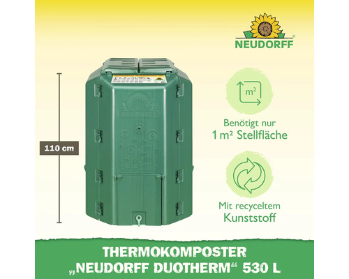 Neudorff Thermokomposter Duotherm 530 Liter, Höhe 110 Zentimeter