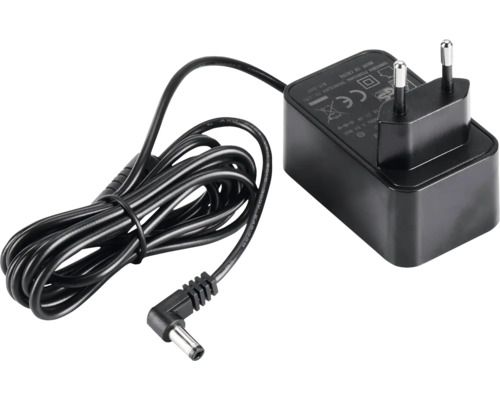 Schwarzes Netzteil mit Stecker und Kabel