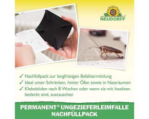 Neudorff Permanent Ungezieferleimfalle Nachfüllpack zur langfristigen Befallsermittlung