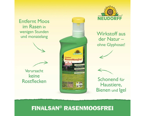 Finalsan RasenMoosfrei Moosentferner in einer grünen Flasche