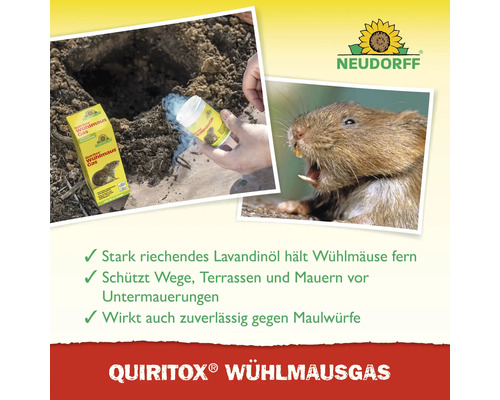 Quiritox Wühlmausgas zur Wühlmausbekämpfung in Haus und Garten