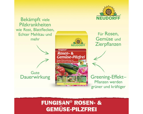 Fungisan Rosen- und Gemüse-Pilzfrei zur Bekämpfung von Pilzkrankheiten, Neudorff Logo
