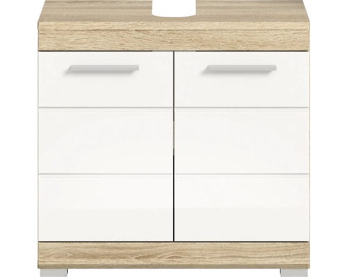 Waschbeckenunterschrank mit zwei Türen und Holzdekor