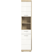 Schmaler Hochschrank mit Schubladen und Regalen für zusätzlichen Stauraum