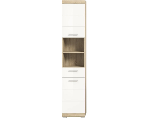 Schmaler Hochschrank mit Schubladen und Regalen für zusätzlichen Stauraum
