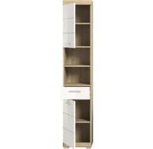 Hoher Schrank mit Fächern, einer Schublade und Türen