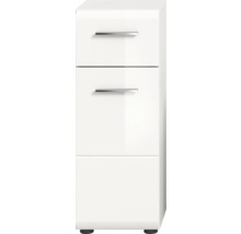 Weißer Badezimmer-Hochschrank mit drei Schubladen und Griffen