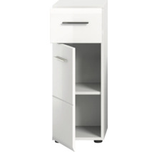 Weißer Badschrank mit Schublade, Tür und Regalen
