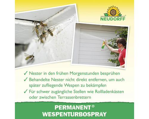 Anwendungshinweise für Permanent Wespen Turbospray zur Wespenbekämpfung