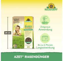 Neudorff Azet Rasendünger Packung mit Angaben zu Eigenschaften und Anwendung, Größe 28 cm