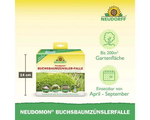 Neudorff Neudomon Buchsbaumzünslerfalle zur Befallskontrolle, Gartensaison, Gartengröße bis 200 Quadratmeter, Höhe 14 cm