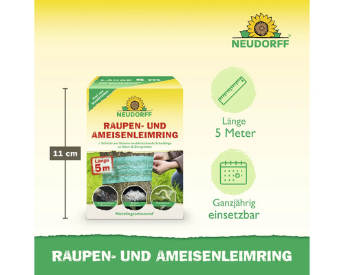 Neudorff Raupen und Ameisen Leimring zum Schutz von Obst und Ziergehölzen, 5 Meter Länge