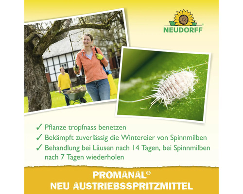 Anwendungsbeispiele für Promanal Neu Austriebsspritzmittel von Neudorff zur Schädlingsbekämpfung