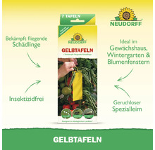 Neudorff Gelbtafeln zur Schädlingsbekämpfung im 7er-Pack, ideal für Gewächshäuser, Wintergärten und Blumenfenster