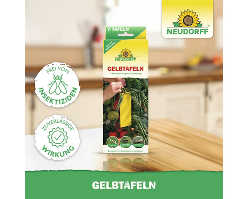 Neudorff Gelbtafeln zur Schädlingsbekämpfung, Packung mit sieben Stück