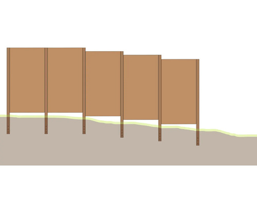 Sichtschutzwand aus Holz mit Pfosten für den Garten