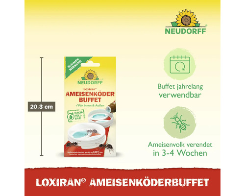 Neudorff Loxiran Ameisenköder Buffet zur Ameisenbekämpfung, 20,3 Zentimeter hoch