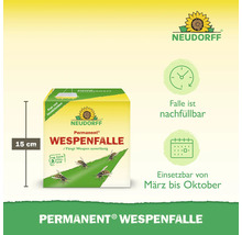 Neudorff Permanent Wespenfalle mit einer Höhe von 15 cm, nachfüllbar und einsetzbar von März bis Oktober.