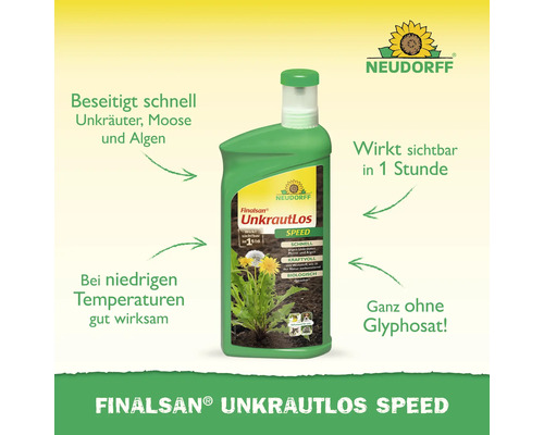 Finalsan UnkrautLos Speed Unkrautvernichter in grüner Flasche