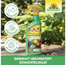 Neudorff Biokraft Grundstoff Schachtelhalm Pflanzenschutzmittel in Sprühflasche. Haustierfreundlich, biologisch, Verpackung aus Altplastik. Neudorff Logo