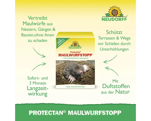 Neudorff Protectan Maulwurfstopp Packung zum Vertreiben von Maulwürfen