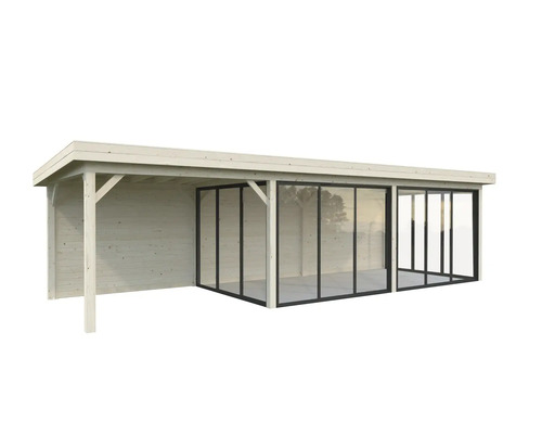 Holz-Pavillon mit Schiebetüren