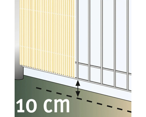 Illustration eines Zauns mit einem Abstand von 10 Zentimetern zum Boden