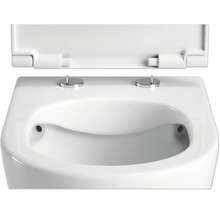 Wand-Bidet mit offenem Toilettendeckel für Badezimmer