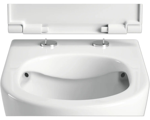 Wand-Bidet mit offenem Toilettendeckel für Badezimmer
