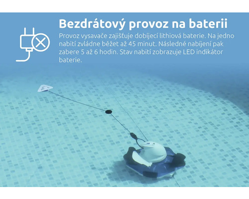 Akkubetriebener Poolroboter im Schwimmbad