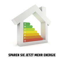 Haus-Symbol mit Energieeffizienzkennzeichnung von A bis G