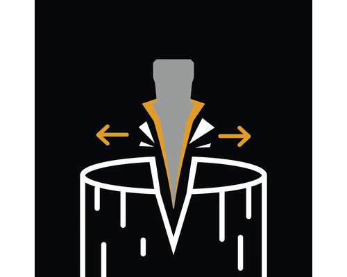 Symbol für Holzspalten mit Keilwirkung