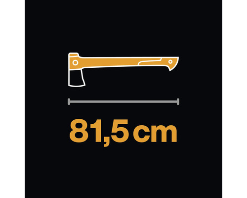 Axt Illustration mit Angabe der Länge 81,5 cm