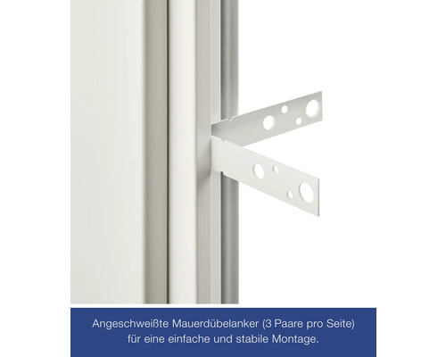 Detailansicht von Mauerdübelankern zur Befestigung