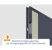 Detailansicht eines Mehrfachverriegelungsschlosses an einer Tür