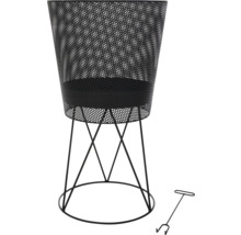 Feuerkorb aus Metall mit Ständer und Schürhaken