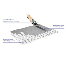 Duschboard mit Gefälle für Fliesenarbeiten und Schneidwerkzeug