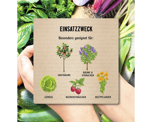 Verwendungszweck: Besonders geeignet für Obstbäume, Bäume und Sträucher, Gemüse, Beerensträucher, Beetpflanzen.