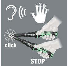 Illustration zur Verwendung eines Drehmomentschlüssels mit hörbarem Klick-Signal