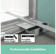 Badezimmerbodeneinbau mit Ablaufrinne mit anpassbarer Länge und zweiseitiger Installation