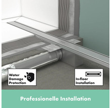 Duschrinne hansgrohe RainDrain Compact 600 mm für flache Installation edelstahl gebürstet 56162800